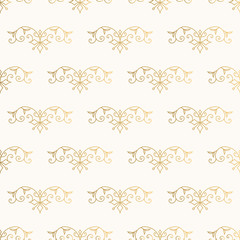 Golden pattern with elegant flourish design elements. Vector illustration.