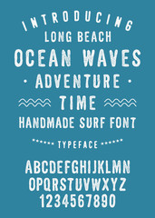 Original Handmade Decorative Textured Font. Retro Typeface. Vector Illustration.