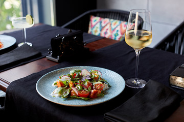 waiter serving food in a restaurant