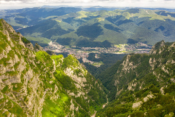 Fototapeta na wymiar Aerial View of Bucegi Mountains in Romania