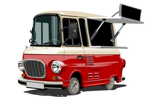 Cartoon retro food truck