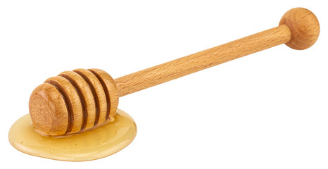 honey dripping isolated on a white background