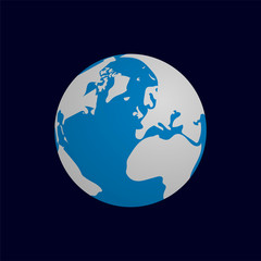 Obraz premium Earth. Blue planet. Isolated. Vector