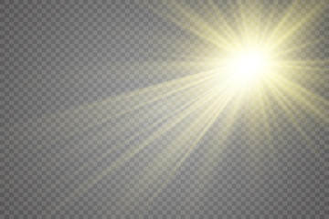 White beautiful light explodes with a transparent explosion. Vector, bright illustration for perfect effect with sparkles. Bright Star. Transparent shine of the gloss gradient, bright flash.