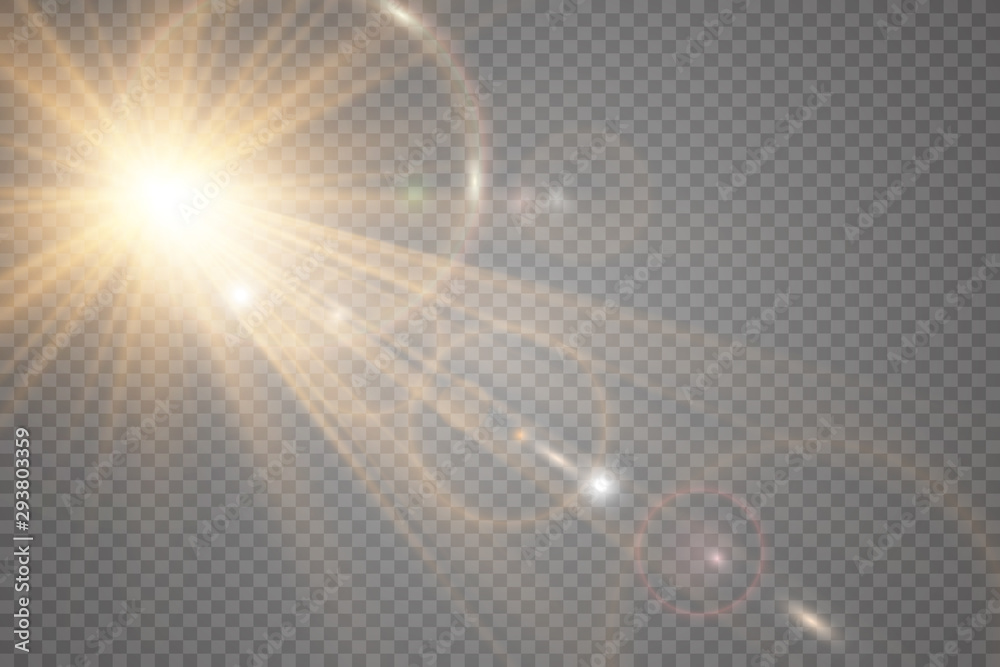 Poster White beautiful light explodes with a transparent explosion. Vector, bright illustration for perfect effect with sparkles. Bright Star. Transparent shine of the gloss gradient, bright flash.