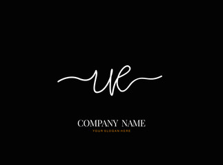 U E UE Initial handwriting logo design with circle. Beautyful design handwritten logo for fashion, team, wedding, luxury logo.