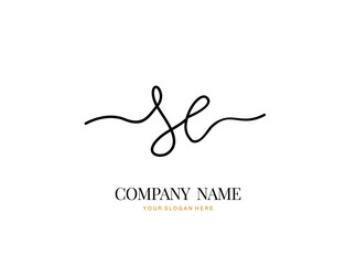S E SE Initial handwriting logo design with circle. Beautyful design handwritten logo for fashion, team, wedding, luxury logo.