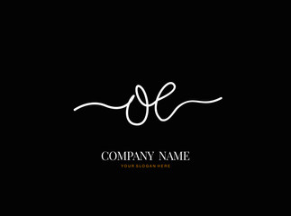 O E OE Initial handwriting logo design with circle. Beautyful design handwritten logo for fashion, team, wedding, luxury logo.