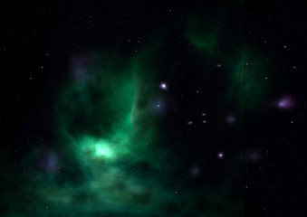 Small part of an infinite star field. 3D rendering