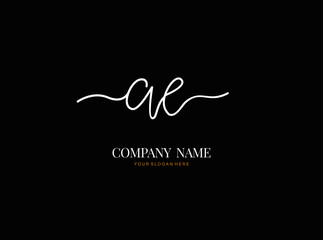 A E AE Initial handwriting logo design with circle. Beautyful design handwritten logo for fashion, team, wedding, luxury logo.