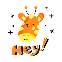 Fototapeta premium Vector flat cute giraffe illustration