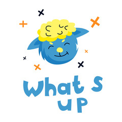 Vector flat cute sheep illustration