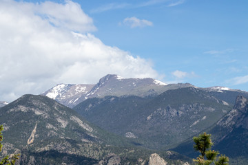 Fototapeta na wymiar view of mountains snow tops