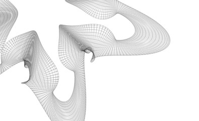 Abstract parametric black wire-frame mesh