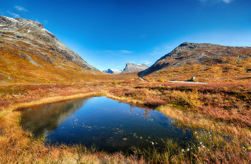 Landscape of beautiful autumn in mountains