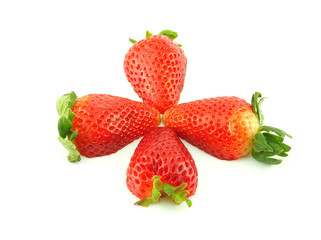  Sliced strawberry isolated on white background..
