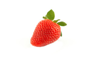  fresh strawberry isolated on white background..