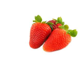 Group of fresh strawberry isolated on white background..