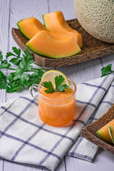 Whole and sliced of melons