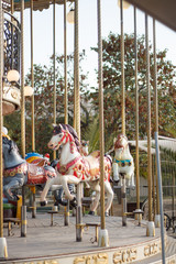 Eiffel tower near the amusement Park in Paris in France September 2019