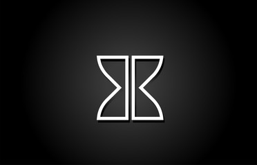 line black and white X letter logo alphabet for icon