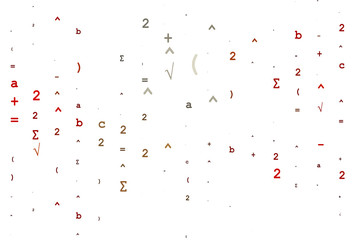 Light Red, Yellow vector backdrop with algebra elements.