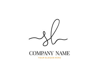 S L SL Initial handwriting logo design with circle. Beautyful design handwritten logo for fashion, team, wedding, luxury logo.