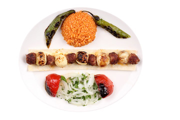 Photos of special and famous turkey barbecues for your restaurant and hotel menus sogan kebab Onion kebab with fresh meat