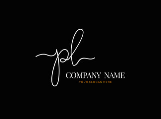 P L PL Initial handwriting logo design with circle. Beautyful design handwritten logo for fashion, team, wedding, luxury logo.