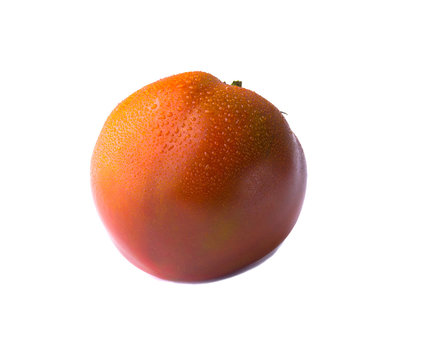 Tomato, grade black prince on a white background, isolated