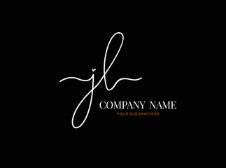 J L JLInitial handwriting logo design with circle. Beautyful design handwritten logo for fashion, team, wedding, luxury logo.