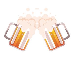mug of beer in white background