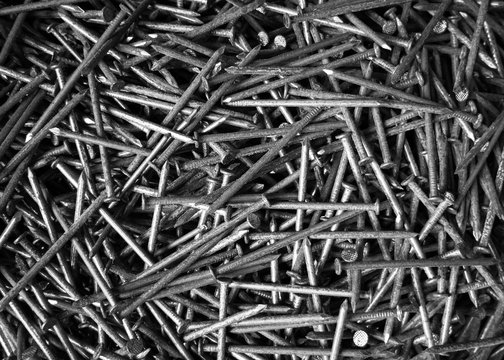 a lot of metal nails. repair tool