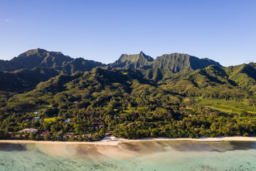 The idyllic Rarotonga island, part of the Cook islands, in the Pacific ocean