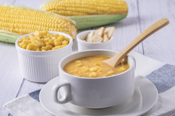 bowl of corn soup