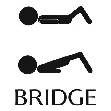 Bridge exercise vector pictogram, isolated simple icon.