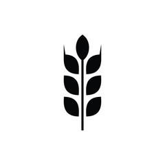 rice leaf vector concept, natural logo template, rice leaf icon
