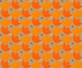 Seamless pattern with autumn leaves for textile/fabric print, wallpaper/wrapping paper etc