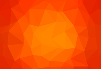 Light Orange vector shining triangular pattern.