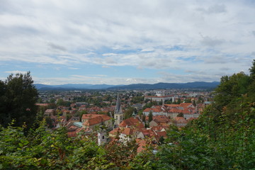 Fototapeta na wymiar Landscape of Ljubljana from the castle