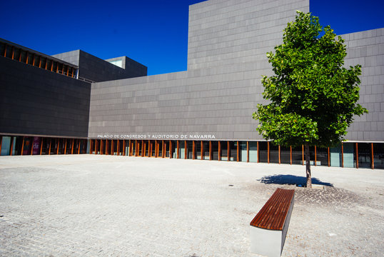 PAMPLONA,SPAIN-JULY 8,2008: Palace Baluarte of Pamplona during the day, Navarra, Spain