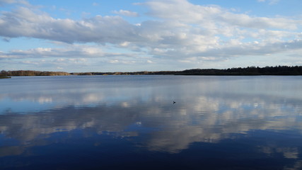 Reflection of clouds in a lake