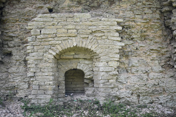 Fototapeta na wymiar Part of the defensive tower, window