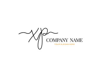 X P XP Initial handwriting logo design with circle. Beautyful design handwritten logo for fashion, team, wedding, luxury logo.