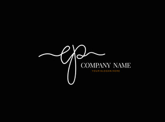 E P EP Initial handwriting logo design with circle. Beautyful design handwritten logo for fashion, team, wedding, luxury logo.