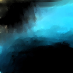 digital painting. wathing skies in a cave