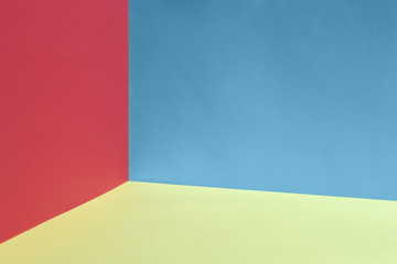Colorful background with red and blue walls