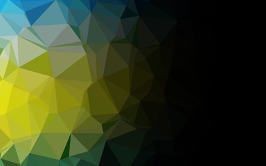Fototapeta premium Dark Blue, Yellow vector polygon abstract backdrop. Glitter abstract illustration with an elegant design. Template for your brand book.