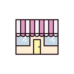 facade of the Bakery shop in white background