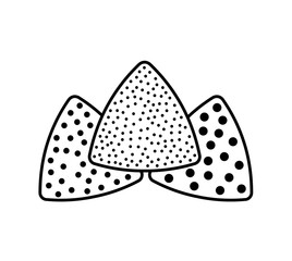Sandpaper triangle line icon. Black & white illustration of sanding abrasive paper with grit texture. Glasspaper pads